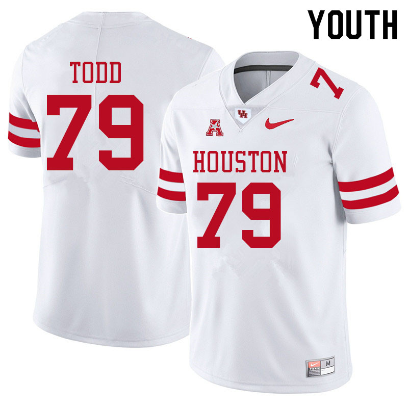 Youth #79 Chayse Todd Houston Cougars College Football Jerseys Sale-White - Click Image to Close
